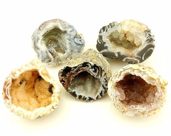 Oco Mini Geode Half with Quartz Lot (5) 1.5-2.0 in (Reiki/Chakra) – Brazil B34