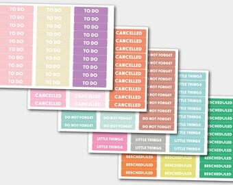 To Do Planner Stickers, To DO Stickers, Cancelled Planner Stickers,Don't Forget Planner Stickers,Little Things Planner Stickers,Rescheduled