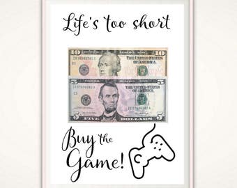 Teenage Boy Gifts - Gamer Gifts, Money Gifts, 16th Birthday Gift, Teen Boy Gift, PRINTABLE, College Student Gift, Gifts for Teen Boys, 18th