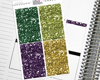 32 Headers - "Lots of Glitter and Luck" Glitter Series Stickers - Glitter Sparkle Header Planner Stickers