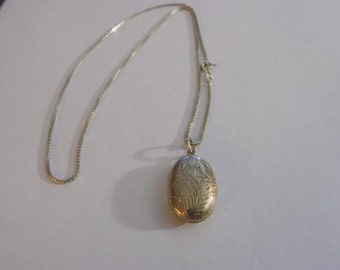 Sterling silver locket and necklace
