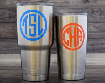 Yeti Circle Monogram - Yeti Decal for Men - Yeti Sticker for Men - Rtic Monogram - Yeti Colster Decal - Yeti Men's Monogram - Yeti Sticker