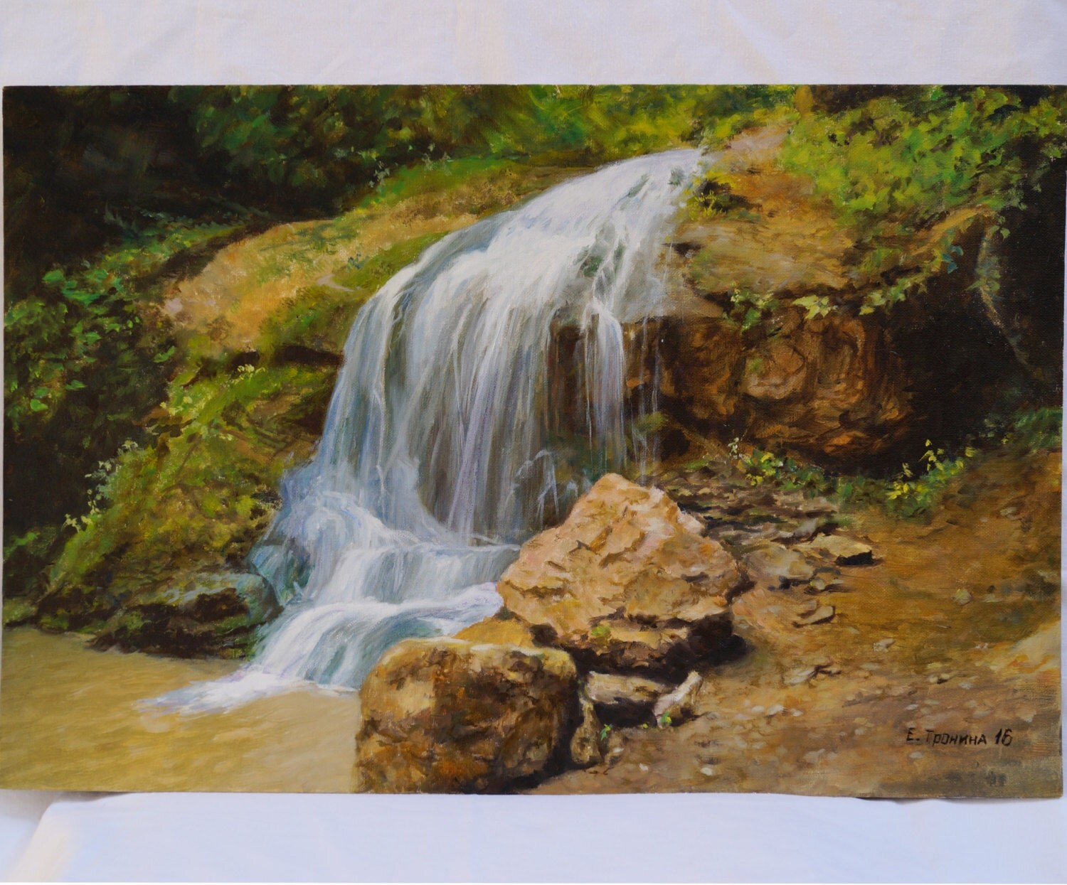 Original oil painting waterfall oil painting painting for sale
