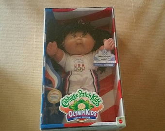 1996 OlympiKids Cabbage Patch Doll USA Basketball Special Edition Official Team Mascot Mattel New in Box Birth Certificate Adoption Papers