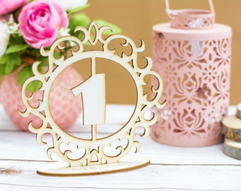 Wooden Table Numbers Rustic Wedding Table Number Rustic Table number with stand Wedding Table Numbers