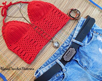 Crop Top Crochet - Crochet Pattern - Crochet Crop Top - Instant Download- Halter Top