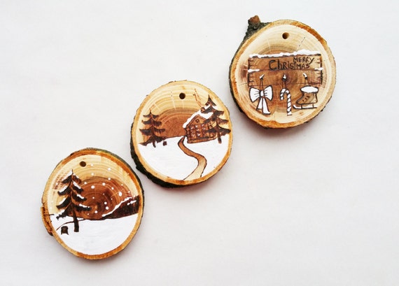 Wooden original Christmas ornament for by FantasticBookmarks