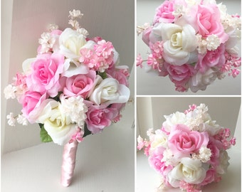 Five Wedding Flower Bouquets Pink