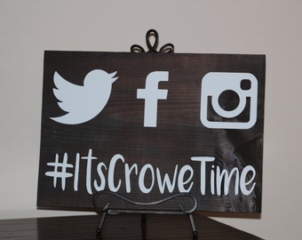 Social Media Wedding Hashtag Sign - Custom Wooden Wedding Sign
