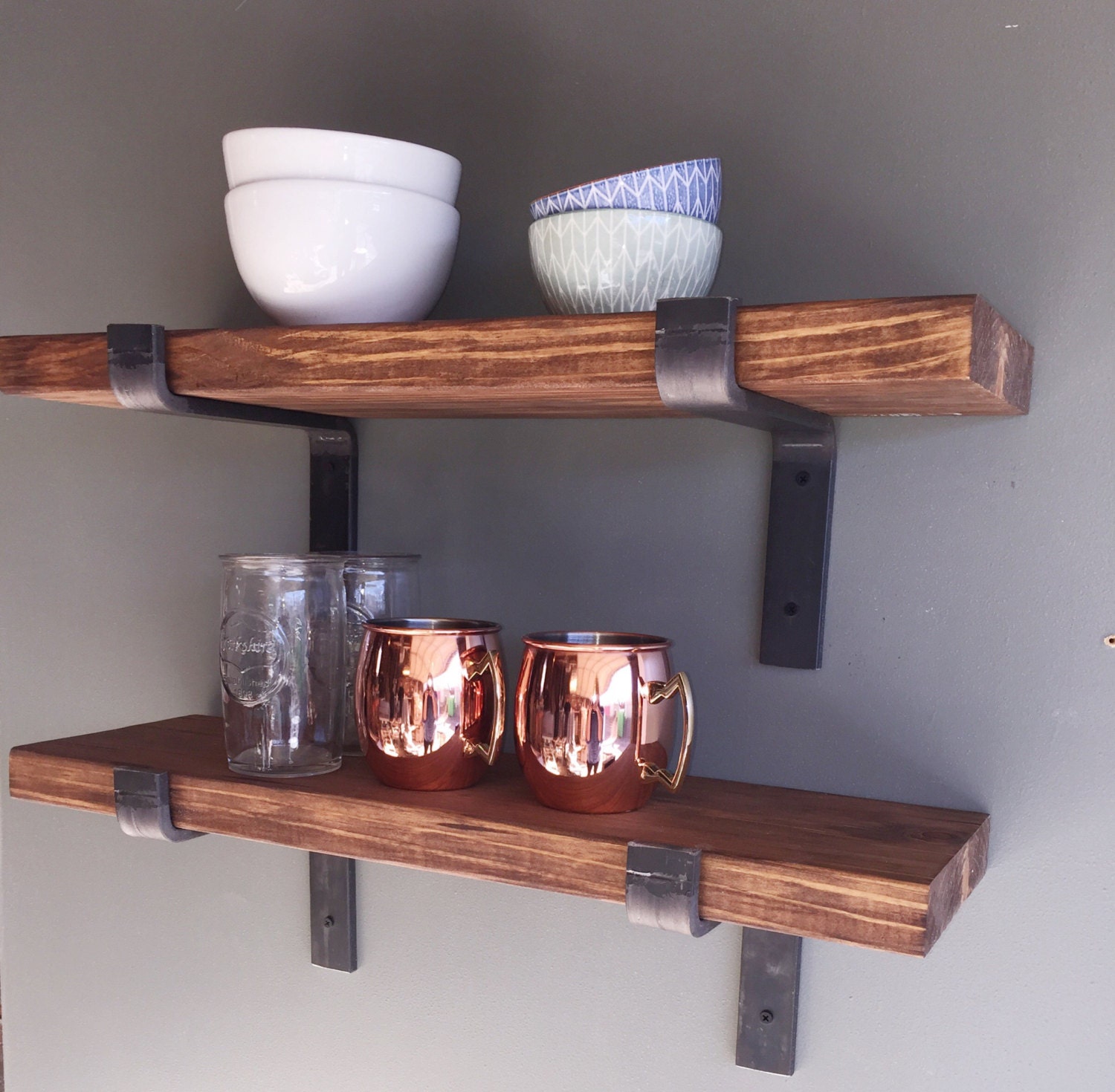 Fixer Upper Style Industrial Floating Shelves 8 Depth