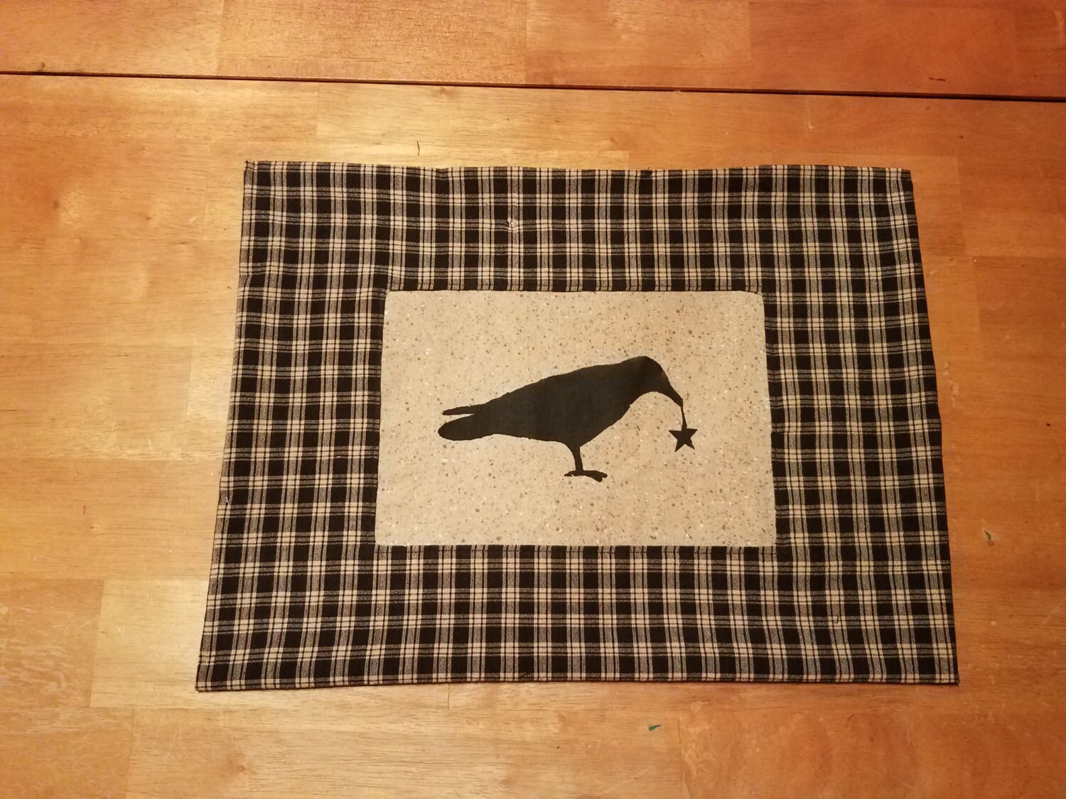 Primitive placemat crow placemat primitive decor rustic