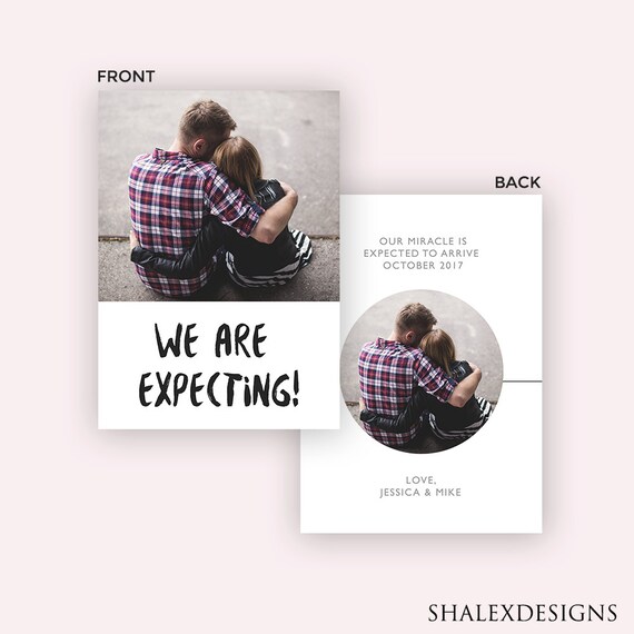 We're Expecting Announcement Card Vertical Baby