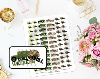 Printable Military Drill Weekend Deployment Planner Stickers for MAMBI Happy Planner ECLP Filofax