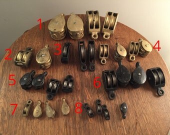 Small metal pulleys vintage decoration Industrial antique