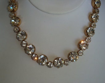 Signed Kramer Large Rhinestone Necklace