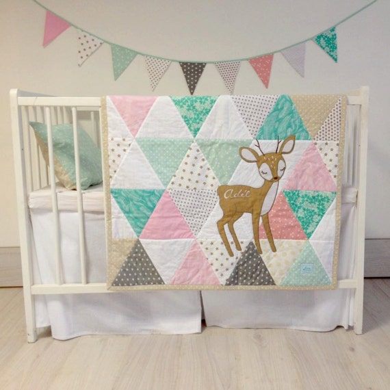 woodland nursery bedding custom made to order triangle