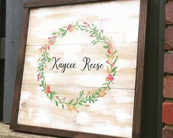 Newborn Name Sign | Nursery Decor | Wood Wedding Guestbook Sign | Monograms | Weddings | Newborn Prop
