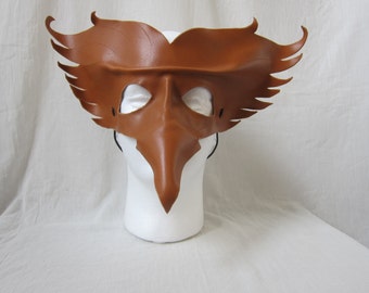 Leather mask phoenix / fire bird