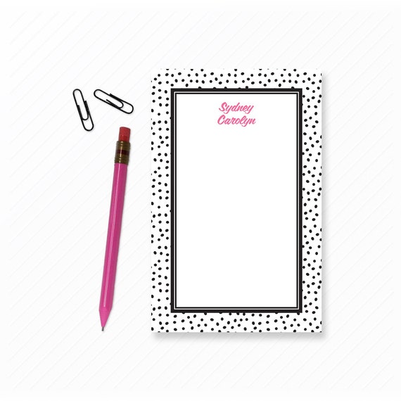 Personalized Note Pads Polka Dot Cute Notepads by shopKellyRenay
