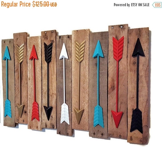 ON SALE Wood Wall Art / Metal Arrow Wall Decor by WorkinThePlank