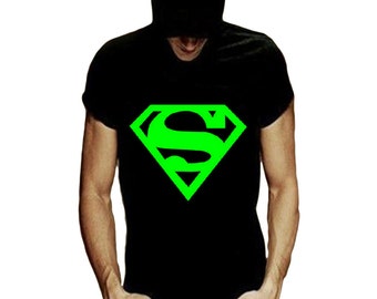 Superman Glow In The Dark Shirt, Superman Shirt, Glow In The Dark Clothing, Custom Glow In The Dark Shirt