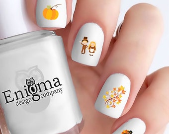 Thanksgiving nails | Etsy