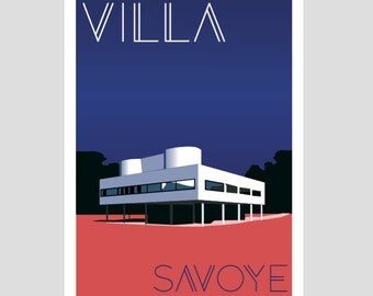 "Villa Savoye Le Corbusier" poster 50 x 70 cm - poster, poster vintage, retro poster