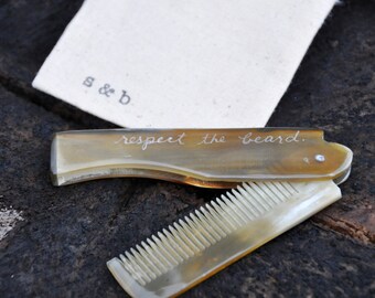Beard comb personalized fine comb ox horn comb beard care beard oil moustache comb personalized comb personalized comb gifts for men