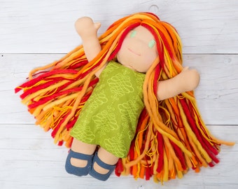 Girl Waldorf Doll, Natural Fiber Doll, Waldorf girl doll, Plush Doll, Waldorf Toddler, Steiner Doll, Natural Toys, Montessori, Waldorf doll