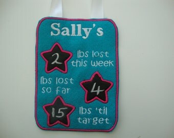 Personalised weight loss tracker chart