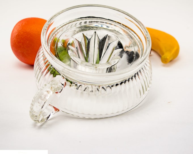 Vintage Fruit Juicer/Reamer | 6'' Footed Clear Glass