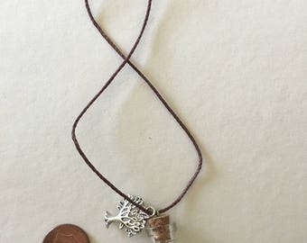 Tree Charm Feather Necklace