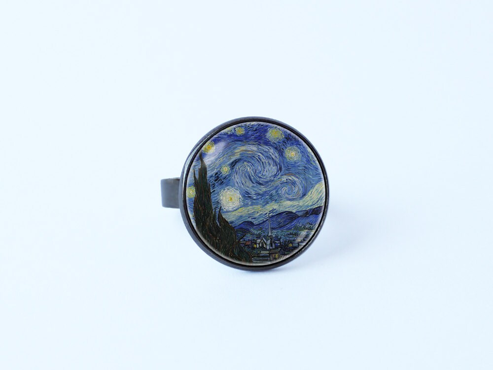 Starry Night ring Van Gogh ring Van Gogh jewelry Girlfriend