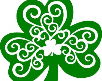 Shamrock Swirl St. Patrick's Day SVG Digital Download Cricut Silhouette Cameo