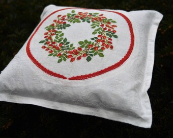 Декоративная подушка. Decorative pillow. 100% cotton. Cross-stitch.