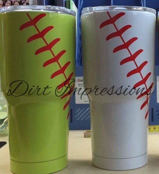 Custom baseball tumbler Softball tumbler 30 oz by DirtImpressions