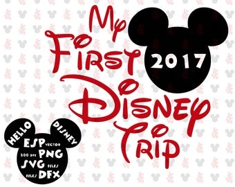 My first Disney trip Mickey Clipart Disney - Cut files - Mouse Die Cuts - Svg Dxf Eps Pdf Png