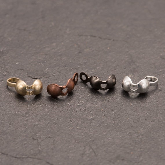 Calottes necklace ends silver plated calotte clamshell