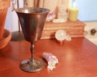 Vintage Silver Plated Chalice - Wicca - Pagan - Altar - Goblet - Primrose Plate E.P. Brass - Decor - Magic - Handfasting