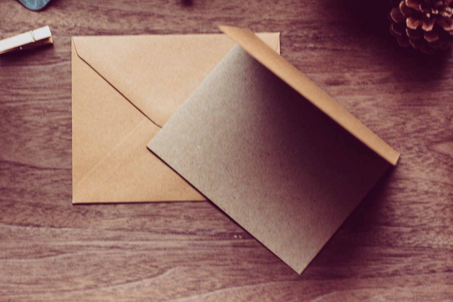 Kraft Brown Blank Folded Note Cards Envelopes 10pc