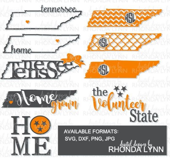 Tennessee SVG dxf png jpg cut file Tennessee Monogram
