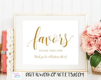 Wedding Favors Sign Printable, Floral Wedding Sign, Favors, Love is Sweet, Treats Sign, Wedding Decor,Favor Table,Reception Sign,gold #SG
