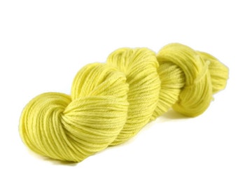 Worsted Yarn, Superwash Merino yarn, hand dyed, worsted weight yarn, wool yarn, 100% Superwash Merino, yellow, worsted merino - Lemon