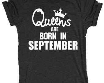 Queens Are Born In September Birthday Month Supersoft Triblend Women's Crewneck T Shirt