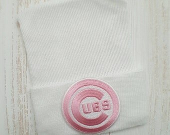 Newborn girl hospital hat- Chicago Cubs, Cubs baby girl, newborn hospital hat, Cubs baby hat, newborn hat, Chicago Cubs baby