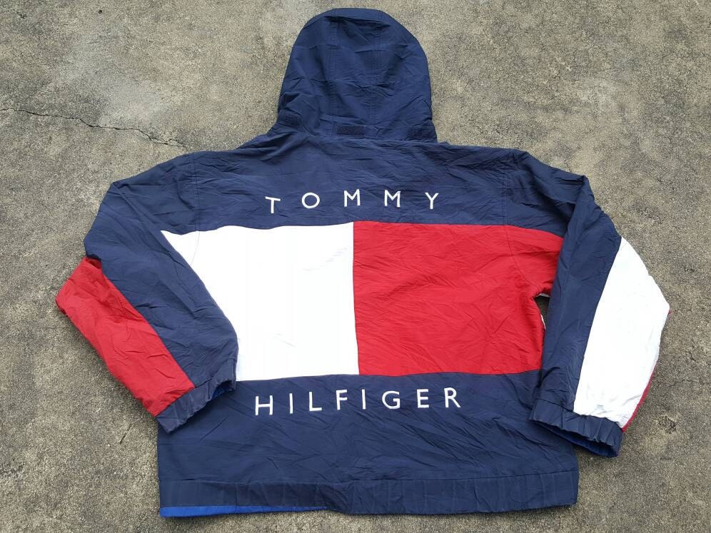 Vintage Tommy Hilfiger Windbreaker Colour Block USA Big Logo