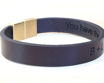 Men's Leather bracelet,Hidden Message Bracelet,Personalized Leather Bracelet,Custom Leather Bracelets,Men's Bracelet,Stainless Bracelet