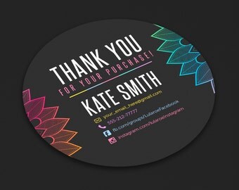 Lula Stickers, Free Fast Personalize, llr Thank You Stickers, 3x3 inches, For Vistaprint