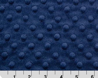 Minky Fabric By The Yard, Navy Minky Fabric, Navy Dot Minky Fabric, Navy Cuddle Minky, Shannon Minky Fabric, Sold By The Yard