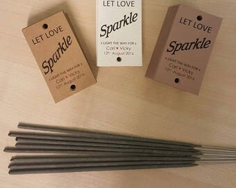 20 Personalised Wedding Sparkler Tags